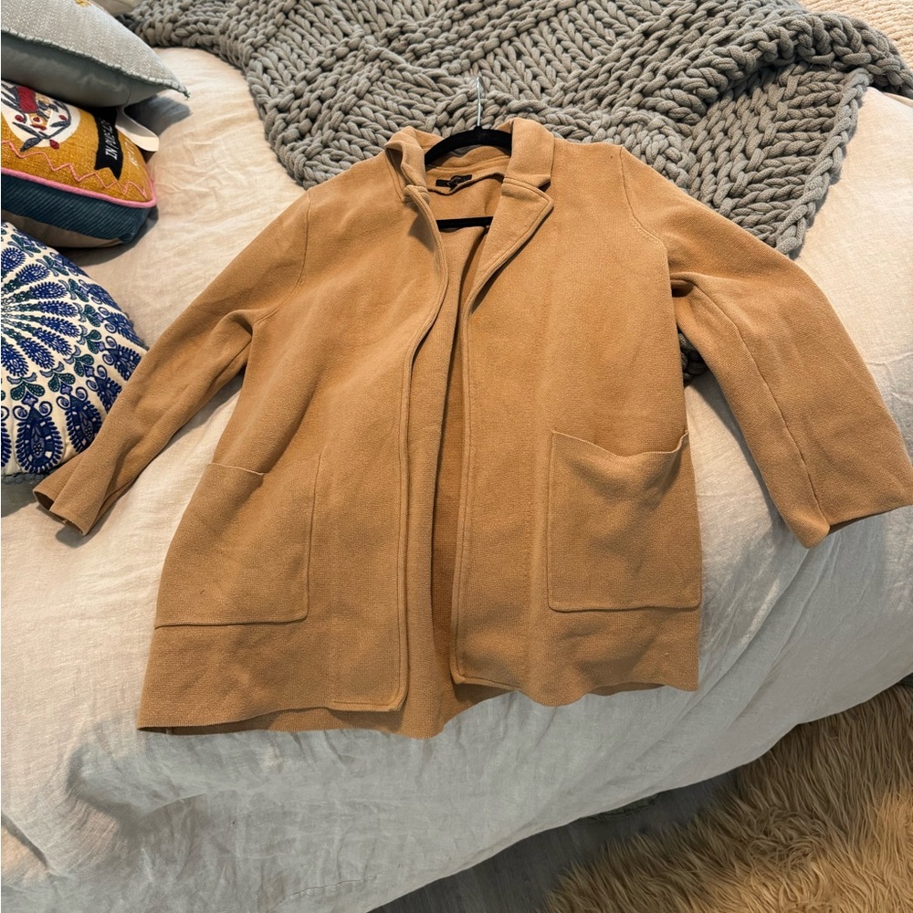 100% Organic Cotton Knit Blazer Quince Camel - Picture 5 of 5